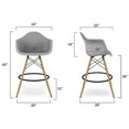 thumbnail image 6 of Home Square 28" Plastic Counter Stool with Arms in Gray - Set of 2, 6 of 6