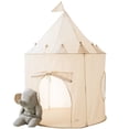 thumbnail image 6 of 3 Sprouts Kids Play Tent Playhouse Castle with Recycled Fabric for Indoor and Outdoor Games in Beige, 6 of 8