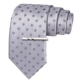 thumbnail image 2 of Corbata Barry.Wang de Seda Plateada de 152 cm de Largo con Clip, 2 of 7