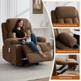thumbnail image 2 of Segmart Oversized Swivel Recliner Chair with Vibration Massage & Lumbar Heating, 360-Degree Rocker Recliner Single Sofa with Side Pocket and USB Charge Port for Living Room, 350lbs,Brown, 2 of 8