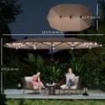 thumbnail image 3 of Outsunny 174" Double-Sided Sun Umbrella Parasol Patio Sun Shade, Khaki, 3 of 10