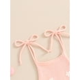 thumbnail image 5 of Niusricy Toddler Baby Girl Summer One-piece Jumpsuits 0-18M Kids Sleeveless Romper Cute Crochet Flower Tie Strap Bodysuit Newborn Comfy Fashion Knitwels Sweet Casual Summer Clothes for Daily, 5 of 6