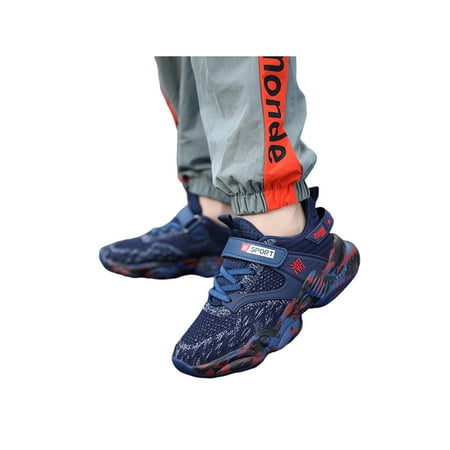 

Ferndule Children Comfortable Round Toe Trainers Gym Sneakers Breathable Thick Sole Dark Blue-2 13C