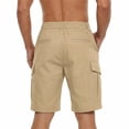 thumbnail image 6 of Cargo Shorts for Men Summer Casual Elastic Waist Straight Leg Knee Length Hiking Work Shorts with Pockets, 6 of 8