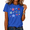 2-Blue, variant on Cozymy Women's Rose Floral Panel Print T Shirts Crewneck Short Sleeve White Outline Art Tees Everyday Casual Fashion Tops