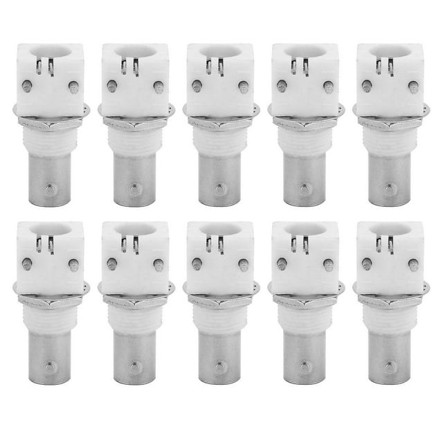 Lot de 10 connecteurs BNC blancs à 90 degrés pour montage sur circuit imprimé, adaptateur 2 broches BNCQ9 pour systèmes de vidéosurveillance