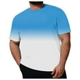 thumbnail image 5 of Fnnxeal Solid shirts for Men, Mens Round Neck Tees Big and Tall T-Shirt Summer Casual Short Sleeve Blouse Sky Blue Classic Tshirts Size 2XL, 5 of 5