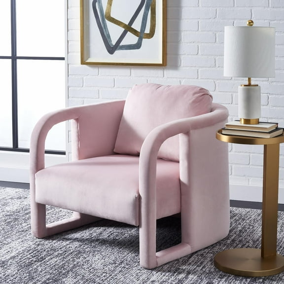 SAFAVIEH Fifer Modern Style Accent Chair, Light Pink
