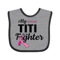 Inktastic Breast Cancer Awareness My Titi is a Fighter Boys or Girls Baby Bib