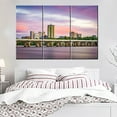 thumbnail image 4 of TISHIRON 3PCS Framed Canvas Wall Art Set,60"x40" City on the Arkansas River at Dusk Canvas Art Decor, 4 of 7