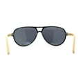 thumbnail image 4 of Mens Bamboo Arm Plastic Racer Sunglasses Shiny Black Solid Black, 4 of 4