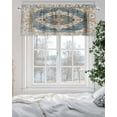 thumbnail image 5 of Retro Art Valances for Windows Brown Blue National Art Bohemia Style Abstract Valance Rod Pocket Short Window Treatments Curtains for Kitchen Bathroom Living Room Bedroom, 42 x 12 Inch, 5 of 7