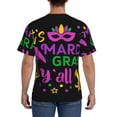 thumbnail image 3 of Bixox Men's Mardi Gras with Flamingo Printed Short Sleeve Skinny Athletic T-Shirt, 3 of 6