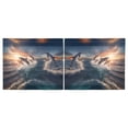 thumbnail image 3 of Dolphins Sky Waves Kitchen Curtains Half Tier Curtain 2 Rod Pockets Bathroom Bedroom Cupborad Living Room 27"x36", 3 of 8