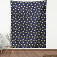 thumbnail image 4 of Ambesonne Cartoon Fabric by the Yard Upholstery, Happy Night Stars, 2 Yards, Indigo and Yellow, 4 of 5