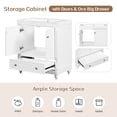 thumbnail image 4 of 30 Inch Bathroom Vanity Base Only, Single Bathroom Vanity Base with Two Door Cabinet and One Drawer, Bathroom Vanity Cabinet Without Sink, Solid Wood Frame (White), 4 of 9