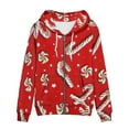 thumbnail image 4 of FKELYI Xmas Candy Cane Zipper Hoodies Durable Ladies Zipper Sweaters Jacket Size XS Soft Vacation Long Sleeve Streetwear Tops Christmas Gift, 4 of 6