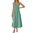 thumbnail image 1 of Vestido de verano ZESICA, sin mangas, halter, midi, playa, salvia, para mujer, 1 of 6