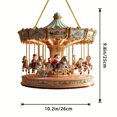 thumbnail image 3 of HomeDM Carousel Ornament for Christmas Tree, Santa Acrylic Festive Hanging Carousel for Home Decor Chiristmas Memorial Gifts Holiday Party Xmas Tree Decor 9.8x10.2 inch, 3 of 7