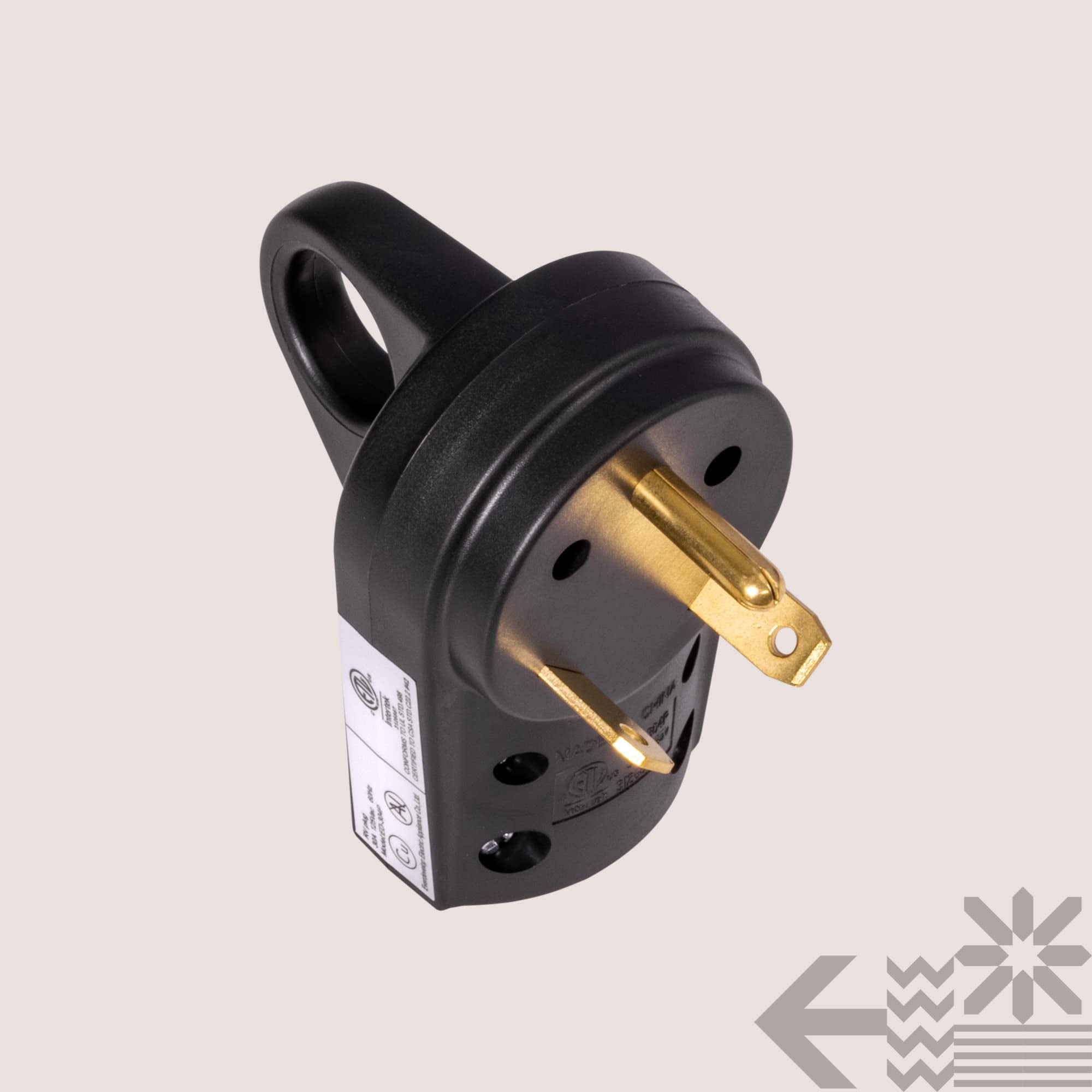 NEMA TT-30P 125V 30A RV Power Cord Male Replacement Socket Plug for 10/3AWG Cord [EZ Grip Handle] [ETL Listed]