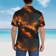 thumbnail image 4 of Fotbe Cool Fire Man Camisa Hawaiana para Hombre Unisex – Camisa Casual de Verano con Botones de Manga Corta de Algodón y Lino,Small, 4 of 7