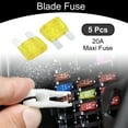 thumbnail image 2 of Fusible Maxi de 20A de Unique Bargains, Reemplazo de Fusibles de Estilo Cuchilla para Automóviles, Barcos, Camiones, SUV, RV, Motocicletas, Amarillo, 5 Pcs, 2 of 7
