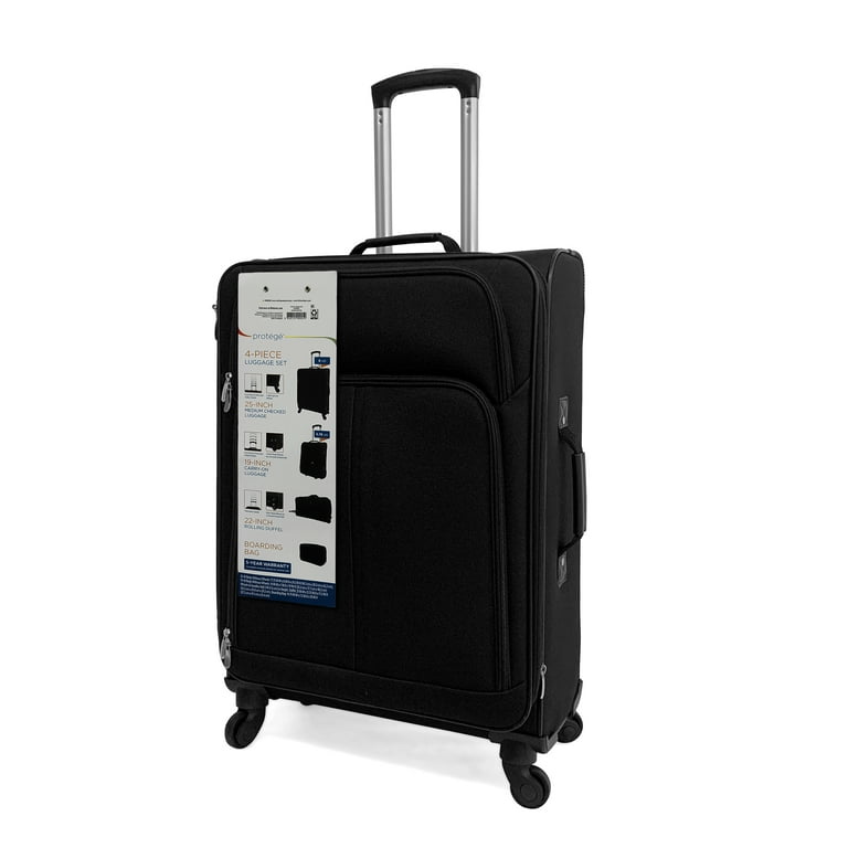 Protege 4-Piece Softside Luggage Set, Black - Walmart.com