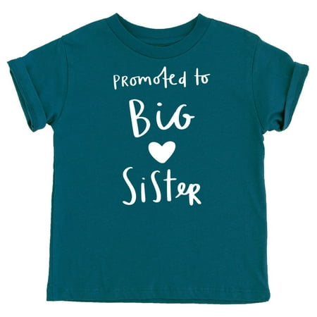 

Olive Loves Apple Promoted to Big Sister Heart Sibling Reveal Announcement T-Shirt for Baby and Toddler Girls Sibling Outfits Oceanside Shirt 2T
