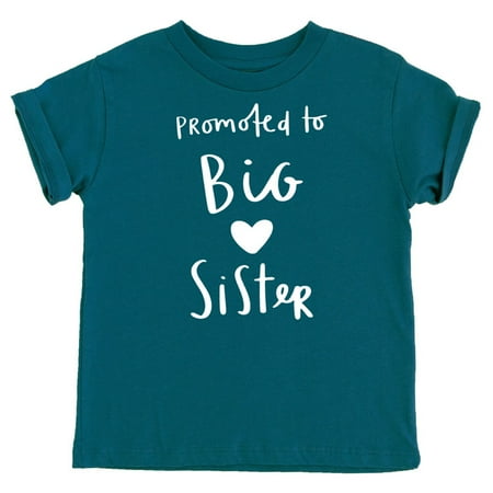 

Olive Loves Apple Promoted to Big Sister Heart Sibling Reveal Announcement T-Shirt for Baby and Toddler Girls Sibling Outfits Oceanside Shirt 2T