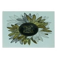 thumbnail image 3 of Enjoy the Little Things Cutting Board, Floral Bouquet with Inspirational Message Positivity, Decorative Tempered Glass Cutting and Serving Board, Small Size, Yellow Off White Black, by Ambesonne, 3 of 5