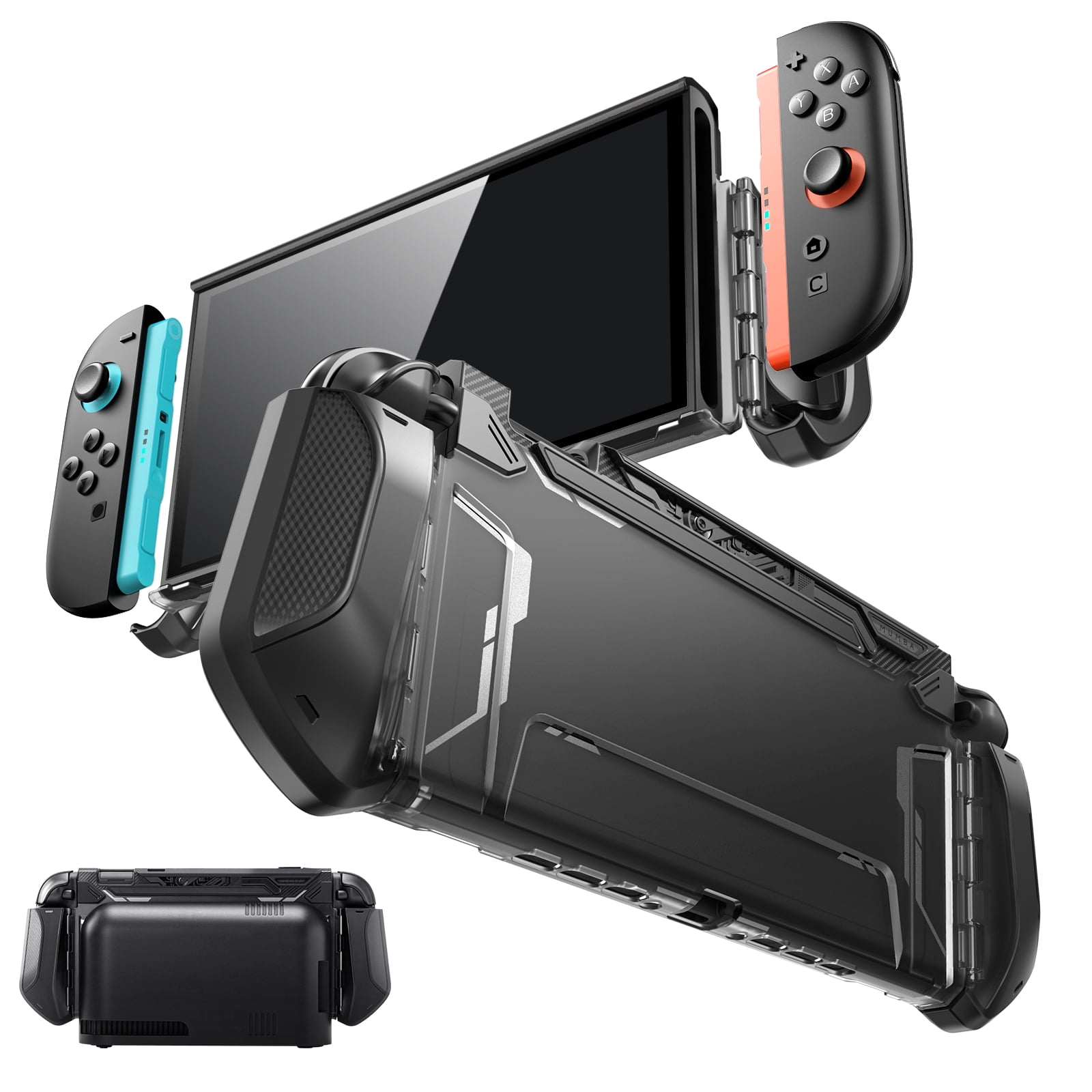 Mumba Dockable Case for Nintendo Switch 2 (2025), [Blade Series] Full Protection TPU Grip Protective Cover Accessories Compatible with Switch 2 7.9 Inch and Quick-Release Joy-Con Design Shell (Black)