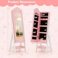 thumbnail image 3 of Gymax Kids Vanity Set Princess Makeup Dressing Table & Chair Set w/ Jewelry Armoire Pink, 3 of 9