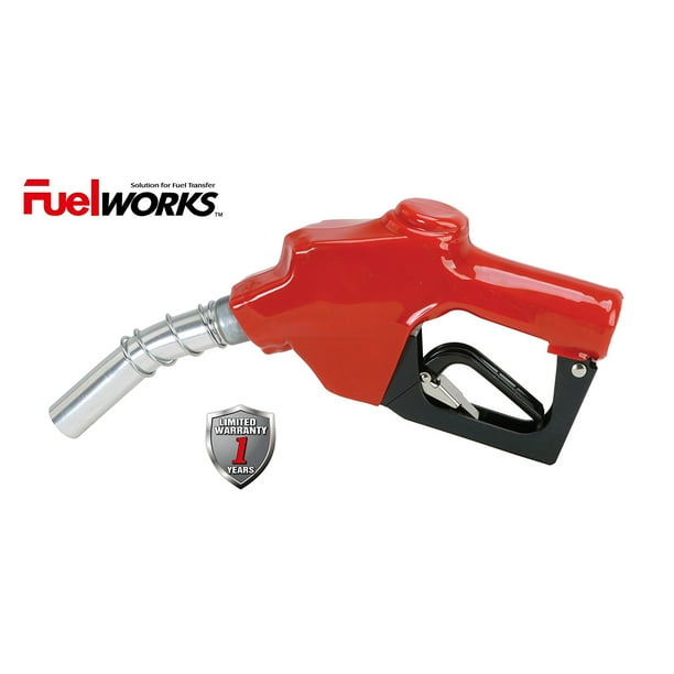 FUELWORKS Auto ShutOff Diesel Nozzle, 1'' Inlet size, 1 & 3/16'' Diameter Spout. For Diesel