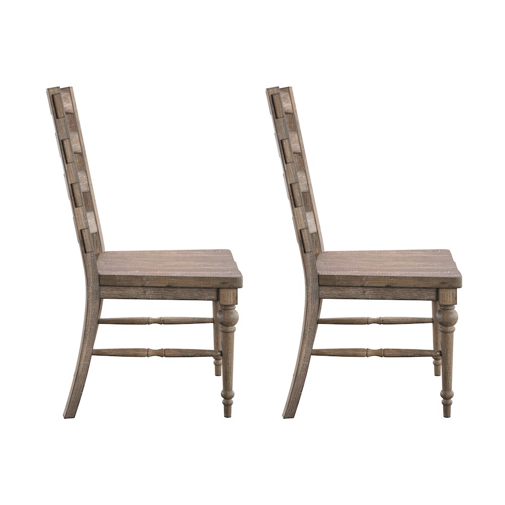 Wallace & Bay Ludin Sandstone Buff Ladderback Dining Chairs, Set of 2