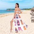 thumbnail image 6 of FORMRS Womens Long Sarong Beach Wrap Semi-Sheer Bikini Skirt Bathing Swimsuit Cover Up, Jam Jars, 6 of 7