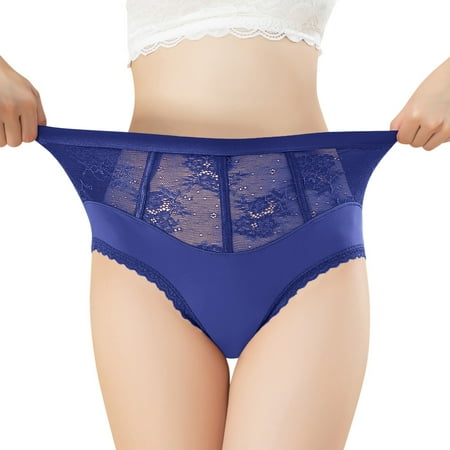 Icvfdpl Underwear For Women Cotton Bikini Lace Hipster Panty Stretch Leisure Relaxed Fit Women S Panties Blue M