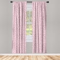 thumbnail image 3 of Ambesonne Pink and White Curtains, Cheery Blooms, Pair of 28"x84", Pink Brown White, 3 of 5