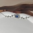 thumbnail image 5 of Pulsera Star Girl de diseño único, pulsera de lujo con dije de piedra lunar de planeta azul, cadena de plata de 9,65 pulgadas, 5 of 5