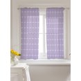 thumbnail image 3 of Purple Gingham Curtains 45 Inch Length, Sheer Curtains for Bedroom Living Room Window Modern Minimalist Geometric Plaid Rod Pocket Voile Drapes Kitchen Curtains Small Half Window 42"x45" 2 Panels, 3 of 7