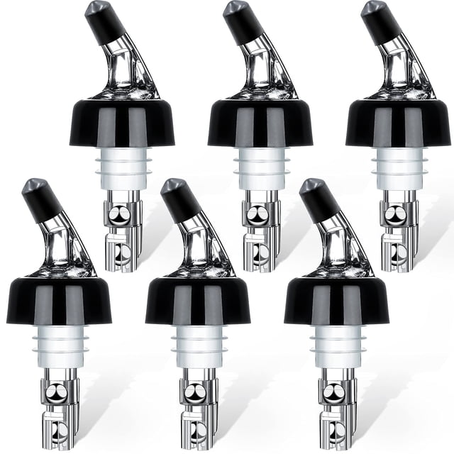 Juego de 6 vertedores de botellas de licor para vino, 30 ml, medidas