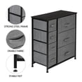 thumbnail image 5 of Dresser With 7 Drawers - Furniture Storage Tower Unit For Bedroom, Hallway, Closet, Office Organization - Steel Frame, Wood Top, Easy Pull Fabric Bins, Grey, 5 of 8
