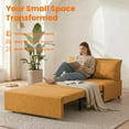 thumbnail image 4 of Puremind Canapé-Lit Escamotable Format Simple, Canapé-Lit Convertible en Lin, Causeuse Canapé Escamotable pour Petit Espace/appartement/bureau, Jaune, 4 of 7