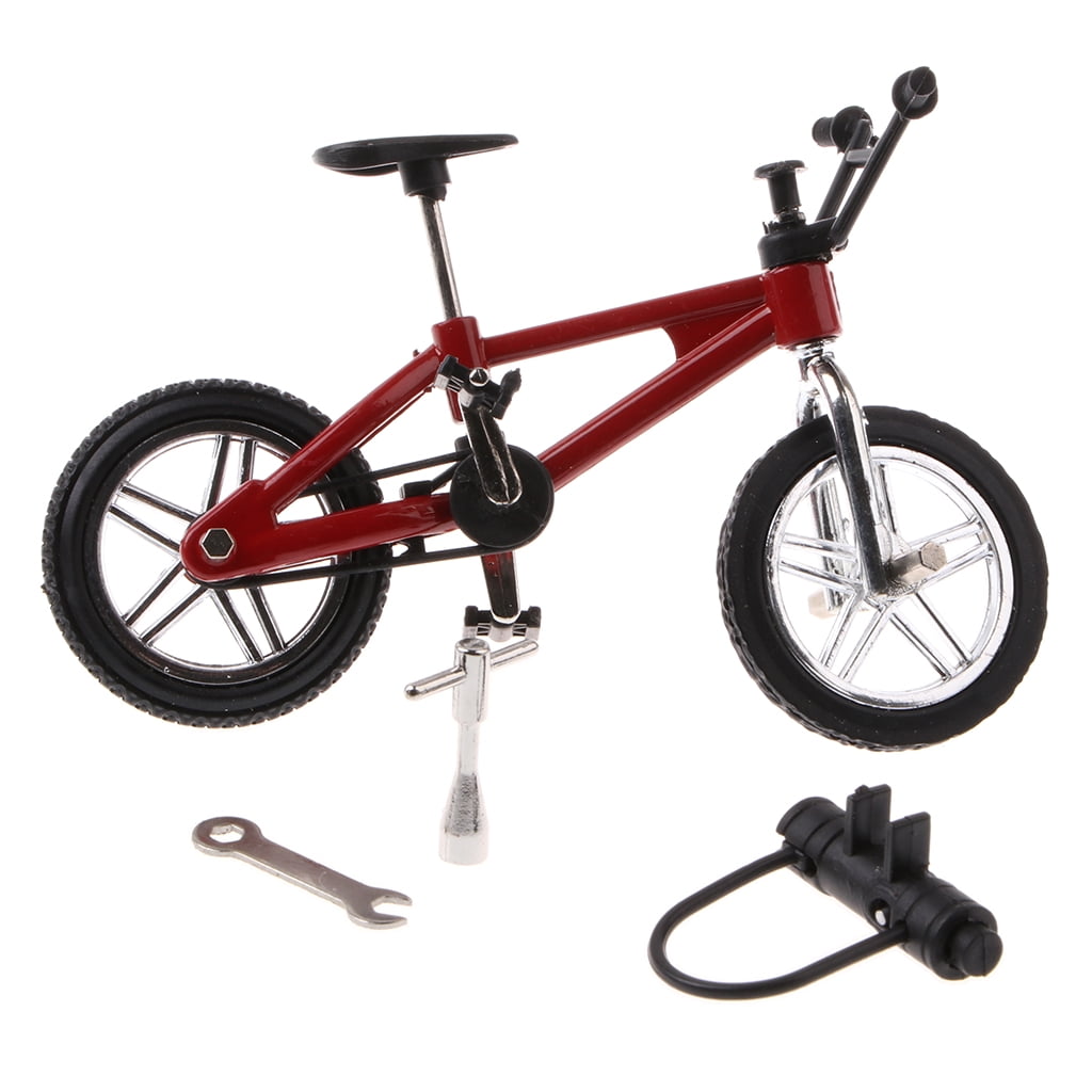 4 Pieces Mini Desk Gadget BMX Bicycle Model Finger Board Bike Toy Set 1:24 