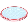 thumbnail image 6 of 4PCS 9in Salad Plate Fruit Plate Dessert Cake Dishes Pastry Tray Tableware DecorationLight Blue Grid, 6 of 8