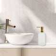 thumbnail image 2 of Unique Bargains 1 Pc Classic Cylindrical Soap Pump Dispenser for Hotel 400ml White Gold Tone, 2 of 6