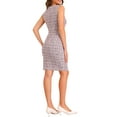thumbnail image 3 of INSPIRE CHIC Tweed Dress for Women's Business Boat Neck Sleeveless Plaid Sheath Dresses, 3 of 6