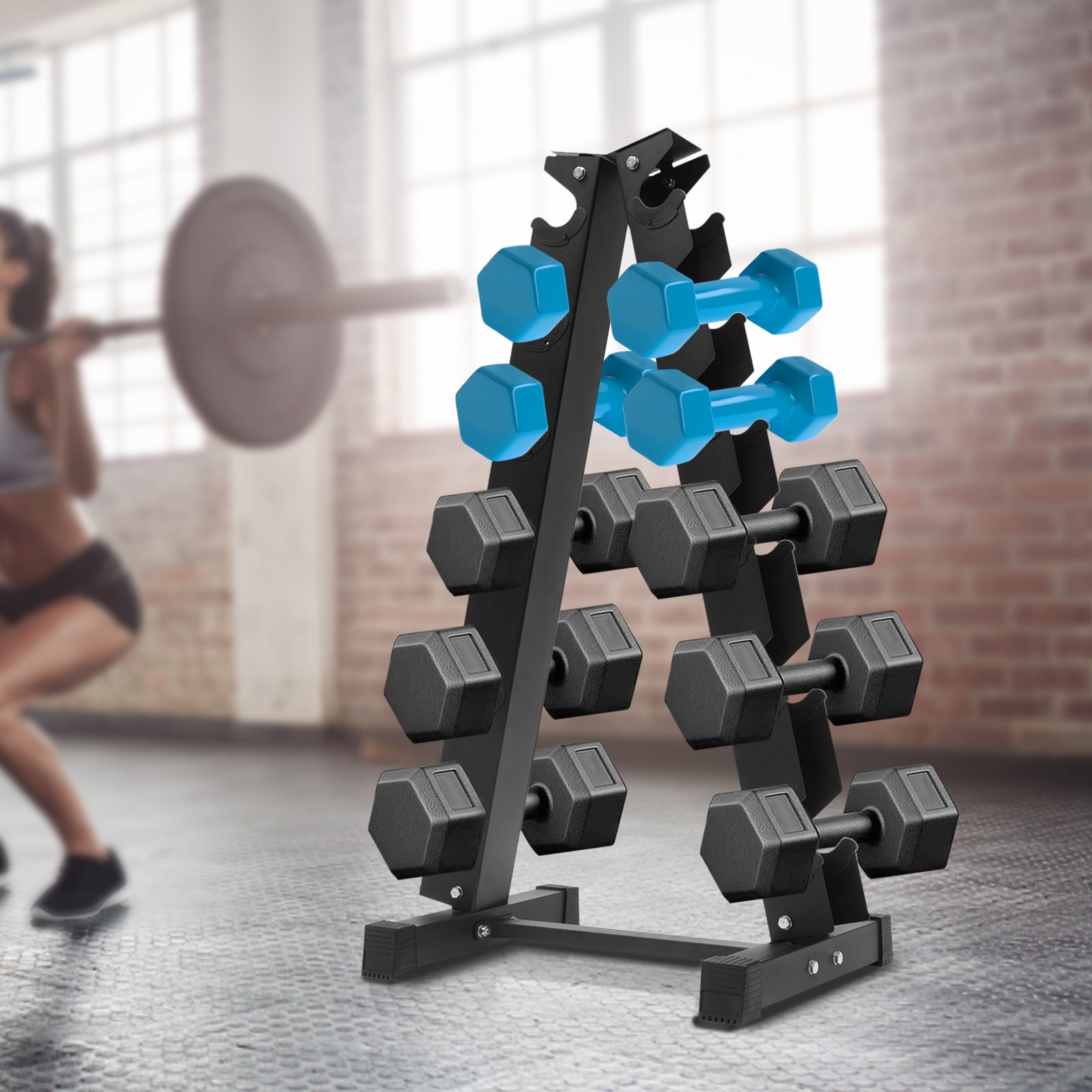 Dwellnix Vertical Dumbbell Storage Rack Weight Rack Dumbbell Rack Dumbbell 6 Holder
