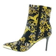 thumbnail image 3 of Versace Jeans Couture Black Gold Baroque Print Cap Toe High Heel Boots-6 for womens, 3 of 4