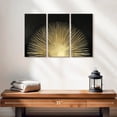thumbnail image 2 of Elephant Stock Sunburst Rising On Black Wall Art - Horizontal Multi Panel Canvas - Living Room Wall Decor - Abstract Multi Panel - Black And Gold Decor By Abby Young - 23" x 14", 2 of 4