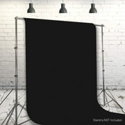 LS Photography 10 x 20 Photo Video Studio Seamless Solid Black Backdrop Photo Studio Background, WMT1140